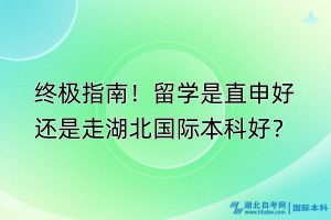 終極指南！留學(xué)是直申好還是走湖北國(guó)際本科好？