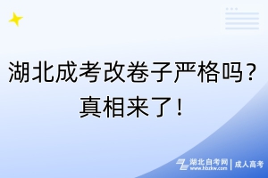 湖北成考改卷子嚴(yán)格嗎？真相來了！