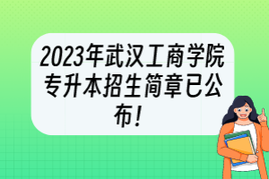 2023年武漢工商學(xué)院專升本招生簡章已公布！