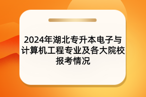 2024年湖北專升本電子與計(jì)算機(jī)工程專業(yè)及院校報(bào)考情況