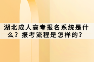 湖北成人高考報(bào)名系統(tǒng)是什么？報(bào)考流程是怎樣的？