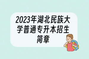 2023年湖北民族大學(xué)普通專升本招生簡(jiǎn)章