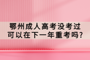 鄂州成人高考沒(méi)考過(guò)可以在下一年重考嗎?