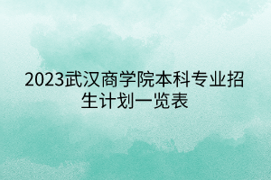 2023武漢商學院本科專業(yè)招生計劃一覽表