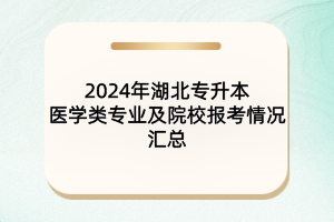 2024年湖北專升本醫(yī)學類專業(yè)及院校報考情況匯總