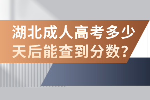 湖北成人高考多少天后能查到分?jǐn)?shù)？