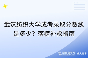 武漢紡織大學(xué)成考錄取分?jǐn)?shù)線是多少？落榜補(bǔ)救指南