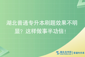 湖北普通專(zhuān)升本刷題效果不明顯？這樣做事半功倍！
