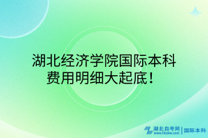 湖北經(jīng)濟學院國際本科，費用明細大起底！