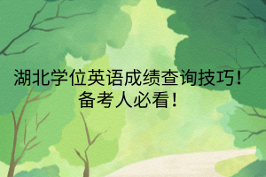 湖北學(xué)位英語(yǔ)成績(jī)查詢技巧！備考人必看！