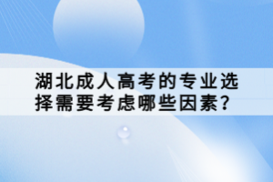 湖北成人高考的專業(yè)選擇需要考慮哪些因素？