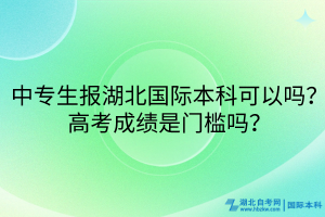 中專生報湖北國際本科可以嗎？高考成績是門檻嗎？