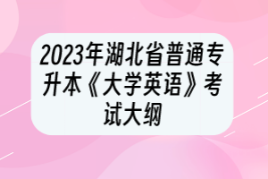 2023年湖北普通專升本《大學(xué)英語》考試大綱