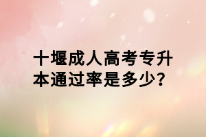 十堰成人高考專升本通過率是多少？