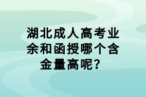 湖北成人高考業(yè)余和函授哪個含金量高呢？