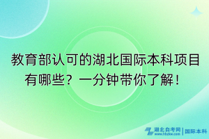 教育部認(rèn)可的湖北國際本科項(xiàng)目有哪些？一分鐘帶你了解！