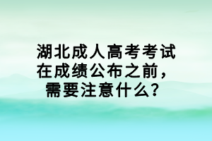 湖北成人高考考試在成績(jī)公布之前，需要注意什么？