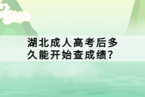 湖北成人高考后多久能開始查成績？