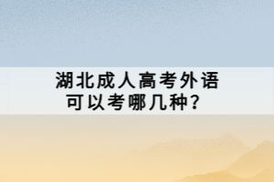 湖北成人高考外語(yǔ)可以考哪幾種？