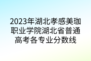 2023年湖北孝感美珈職業(yè)學(xué)院湖北省普通高考各專業(yè)分?jǐn)?shù)線