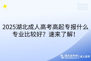 2025湖北成人高考高起專報什么專業(yè)比較好？速來了解！