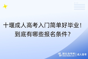 十堰成人高考學(xué)費低入門簡單！到底有哪些報名條件？