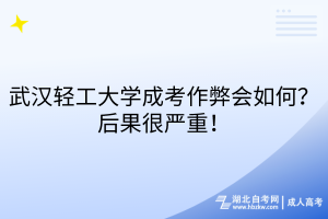 武漢輕工大學(xué)成考作弊會(huì)如何？后果很嚴(yán)重！