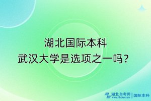 湖北國(guó)際本科，武漢大學(xué)是選項(xiàng)之一嗎？