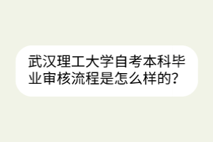 武漢理工大學(xué)自考本科畢業(yè)審核流程是怎么樣的？