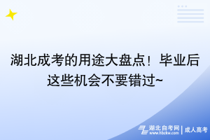 湖北成考的用途大盤點(diǎn)！畢業(yè)后這些機(jī)會(huì)不要錯(cuò)過~