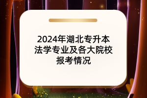 2024年湖北專升本法學(xué)專業(yè)及各大院校報考情況