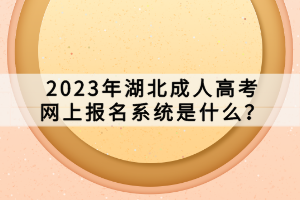 2023年湖北成人高考網(wǎng)上報(bào)名系統(tǒng)是什么？