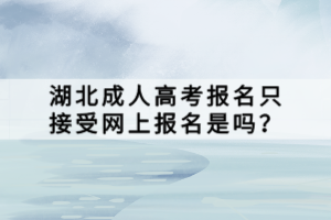 湖北成人高考報(bào)名只接受網(wǎng)上報(bào)名是嗎？