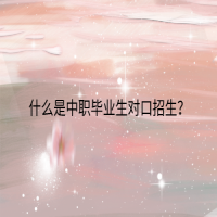 什么是中職畢業(yè)生對口招生？