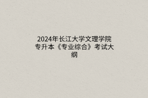 2024年長(zhǎng)江大學(xué)文理學(xué)院專升本《專業(yè)綜合》考試大綱