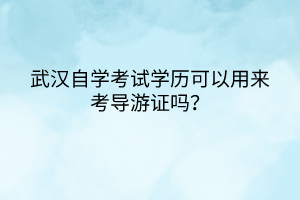 武漢自學(xué)考試學(xué)歷可以用來考導(dǎo)游證嗎？