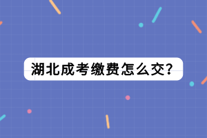 湖北成考繳費(fèi)怎么交？