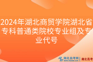 2024年湖北商貿(mào)學(xué)院湖北省?？破胀愒盒I(yè)組及專業(yè)代號(hào)