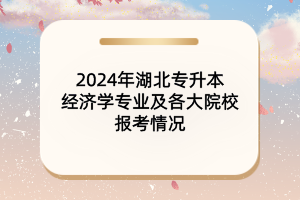 2024年湖北專升本經(jīng)濟(jì)學(xué)專業(yè)及各大院校報(bào)考情況