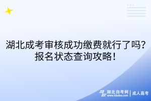 湖北成考審核成功繳費(fèi)就行了嗎？報(bào)名狀態(tài)查詢攻略！