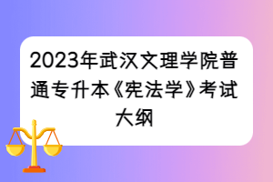 2023年武漢文理學(xué)院普通專(zhuān)升本《憲法學(xué)》考試大綱