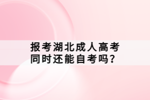 報(bào)考湖北成人高考同時(shí)還能自考嗎？