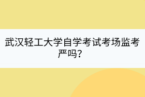 武漢輕工大學(xué)自學(xué)考試考場監(jiān)考嚴嗎？