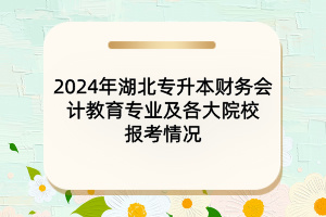 2024年湖北專升本財(cái)務(wù)會計(jì)教育專業(yè)及各大院校報(bào)考情況