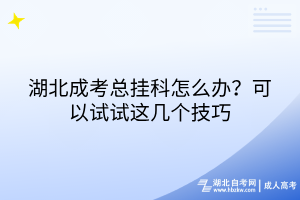 湖北成考總掛科怎么辦？可以試試這幾個技巧