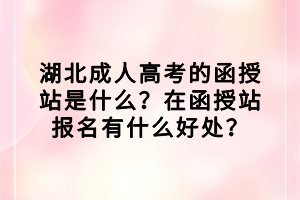 湖北成人高考的函授站是什么？在函授站報(bào)名有什么好處？