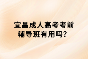 宜昌成人高考考前輔導(dǎo)班有用嗎？