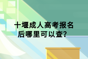 十堰成人高考報名后哪里可以查？