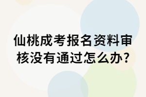 仙桃成考報名資料審核沒有通過怎么辦_