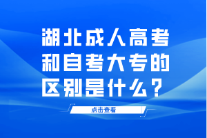 湖北成人高考和自考大專的區(qū)別是什么？